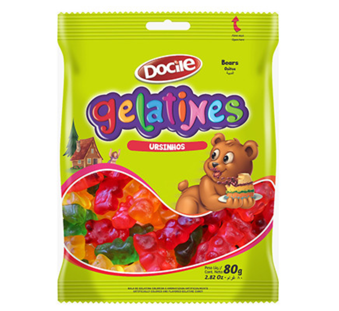 DOCILE GELATINE FRUIT BEARS 80G